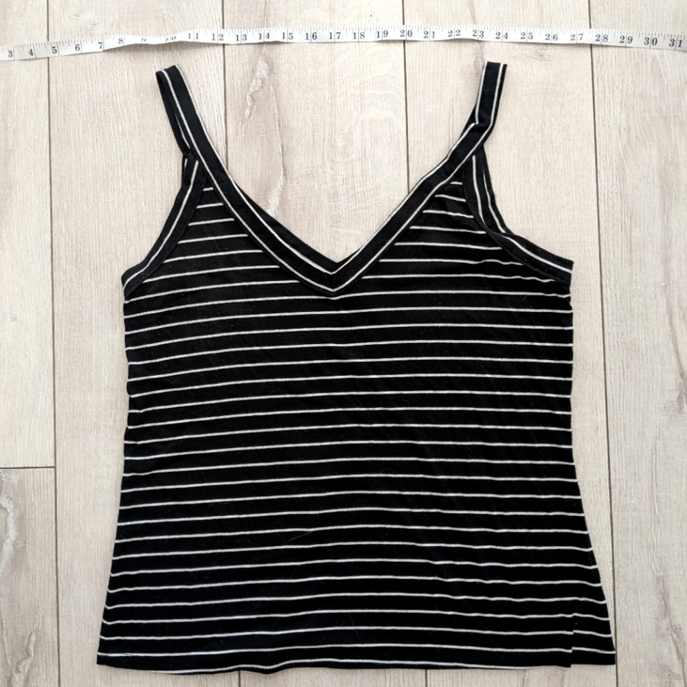 Express Black and White Stripe Spaghetti Strap Tank Top Size XL